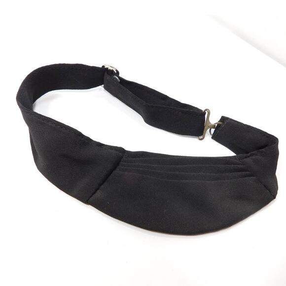 Vintage Black Pleated Adjustable Cummerbund - Picture 2 of 6